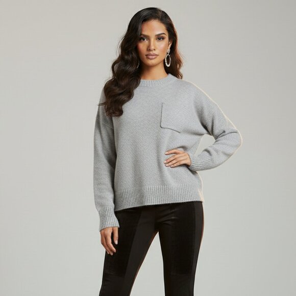 Revolve One Teaspoon Classic Cotton Chunky Knit Sweater Gray Oversized Size S - Picture 1 of 16